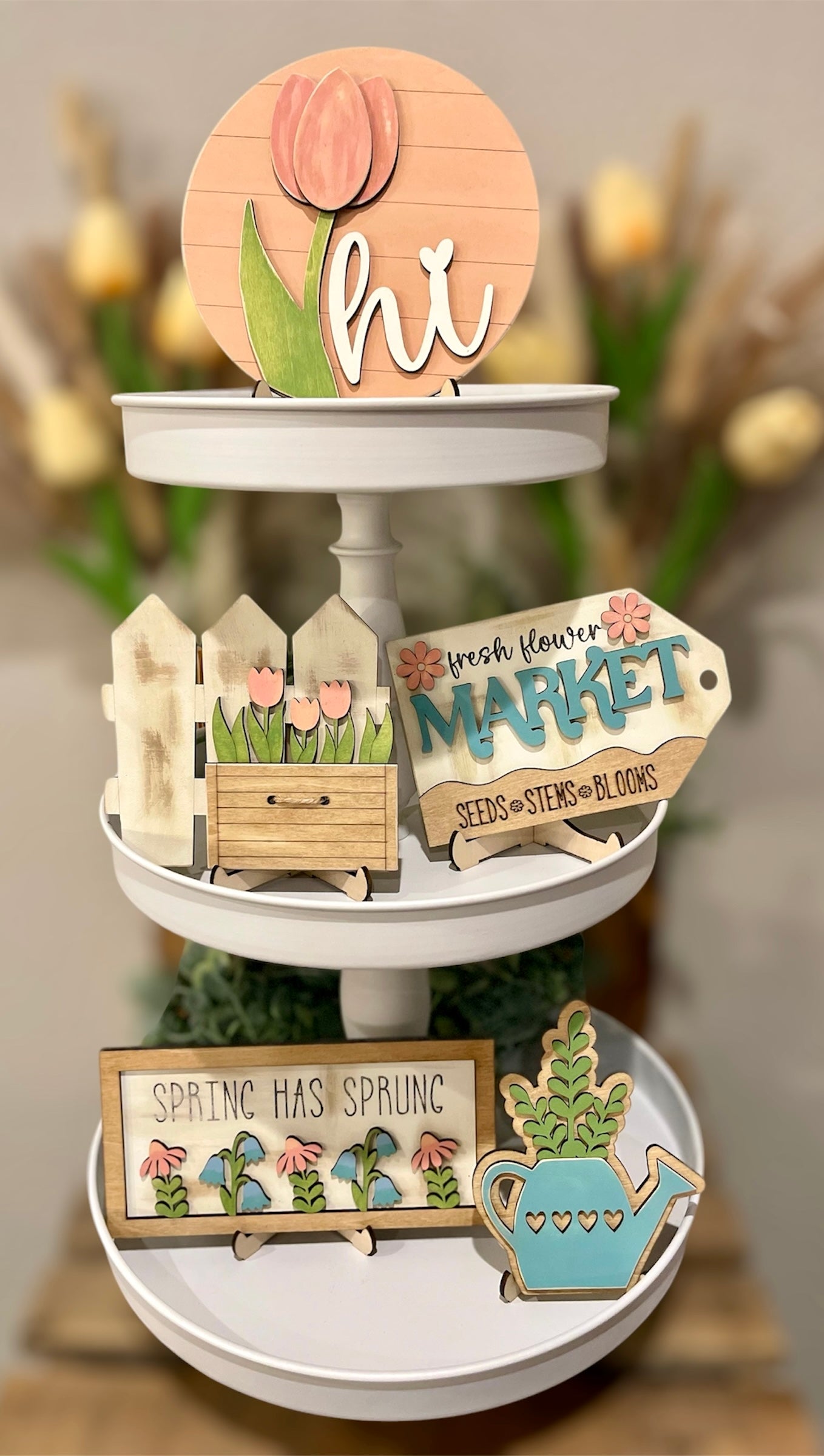 Spring Tiered Tray Set