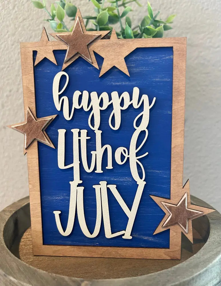 4Th Of July Tiered Tray Set - Bright Tier Sitter