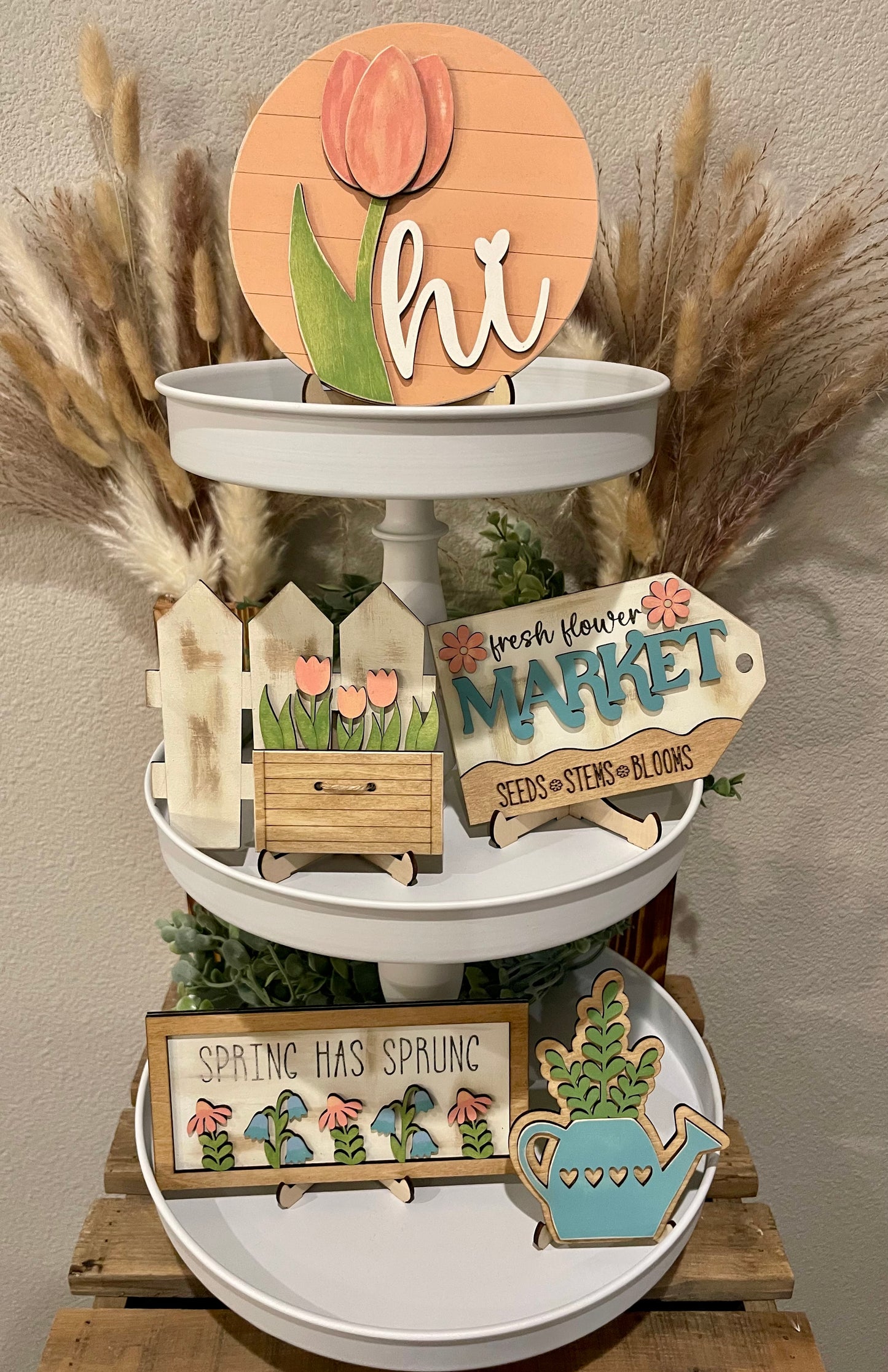 Spring Tiered Tray Set
