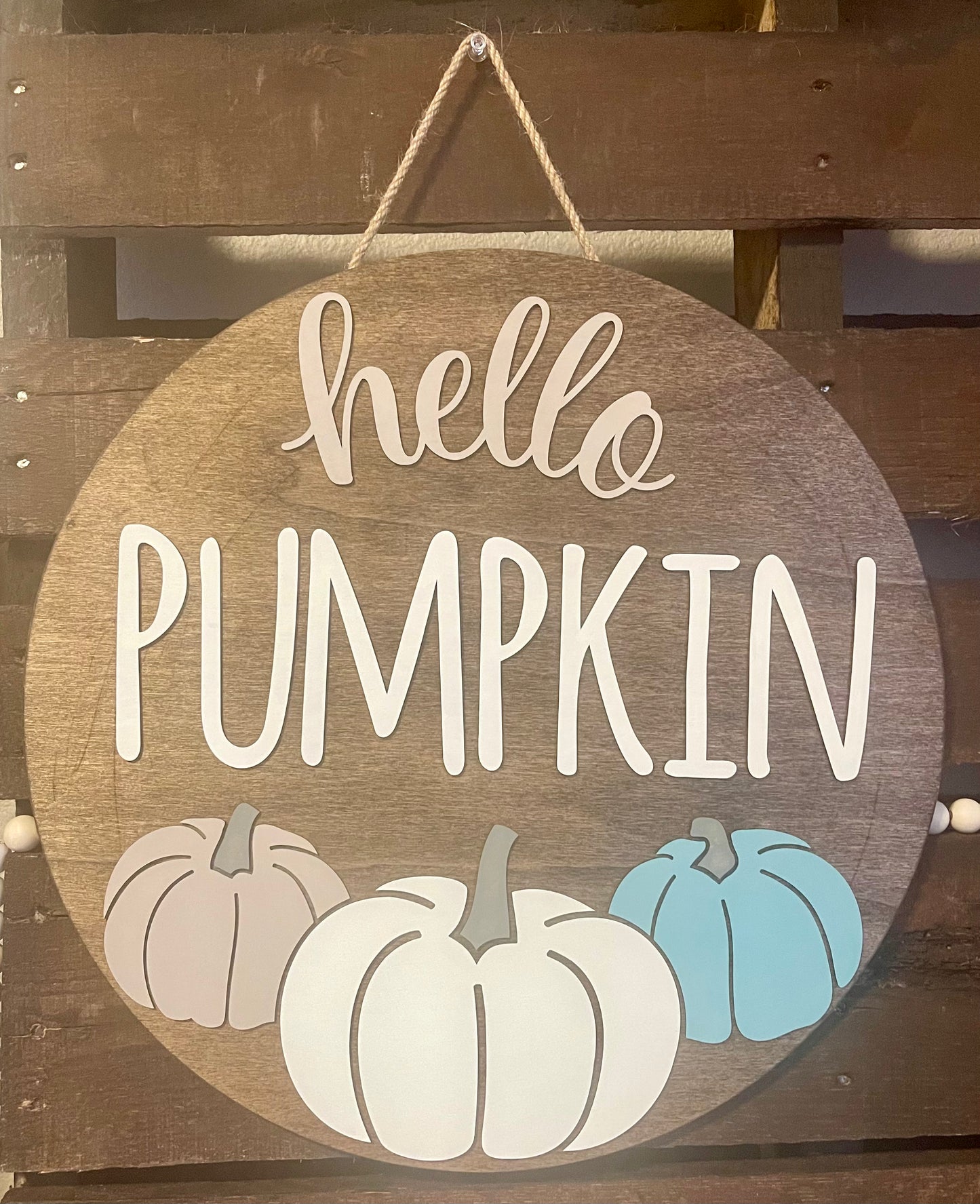 "hello Pumpkin" Circle Door Sign