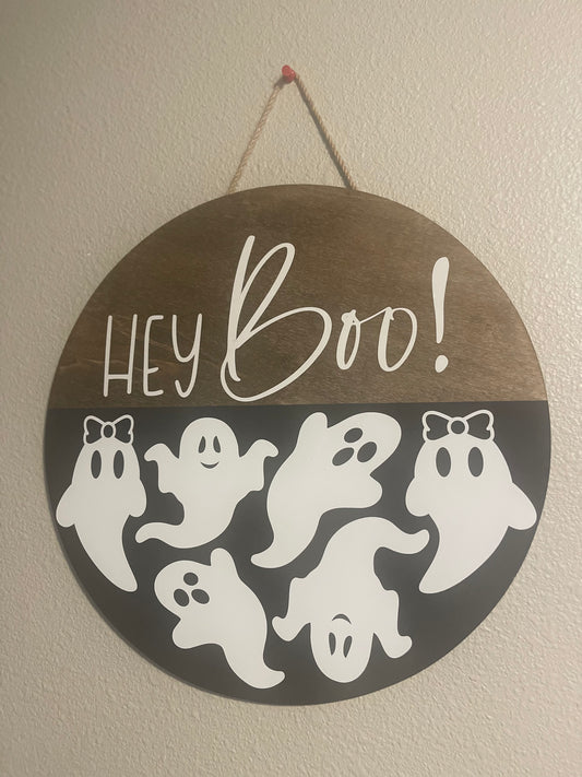 "hello Boo" Circle Door Sign