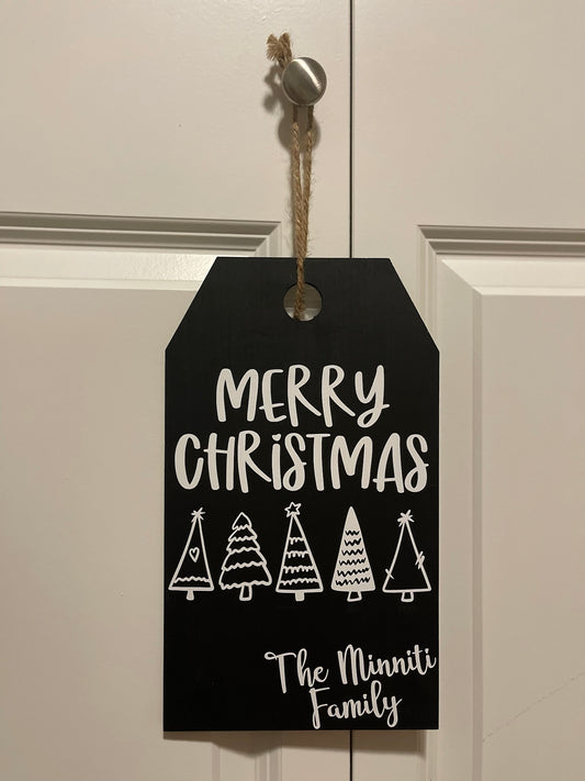 Merry Christmas Tree Tag Sign No.1 (Customizable)