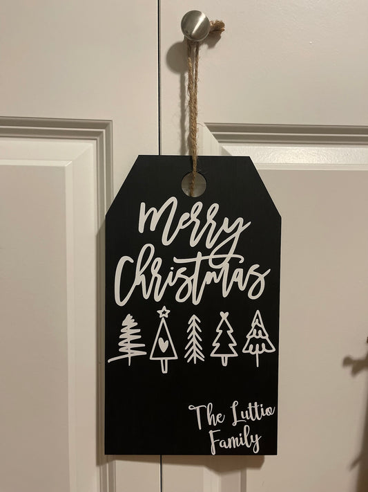 Merry Christmas Tree Tag Sign No.2 (Customizable)