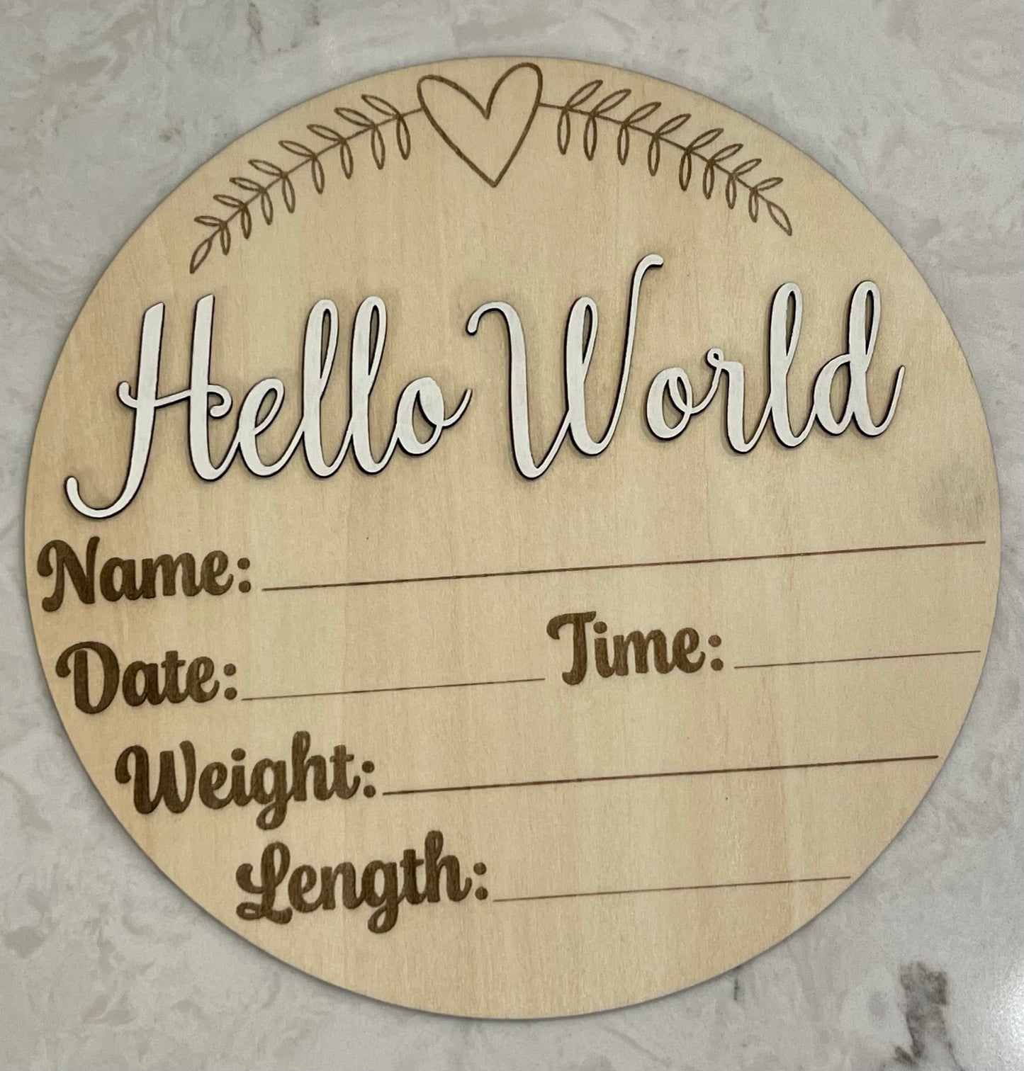 "Hello World" Baby Birth Announcement Sign