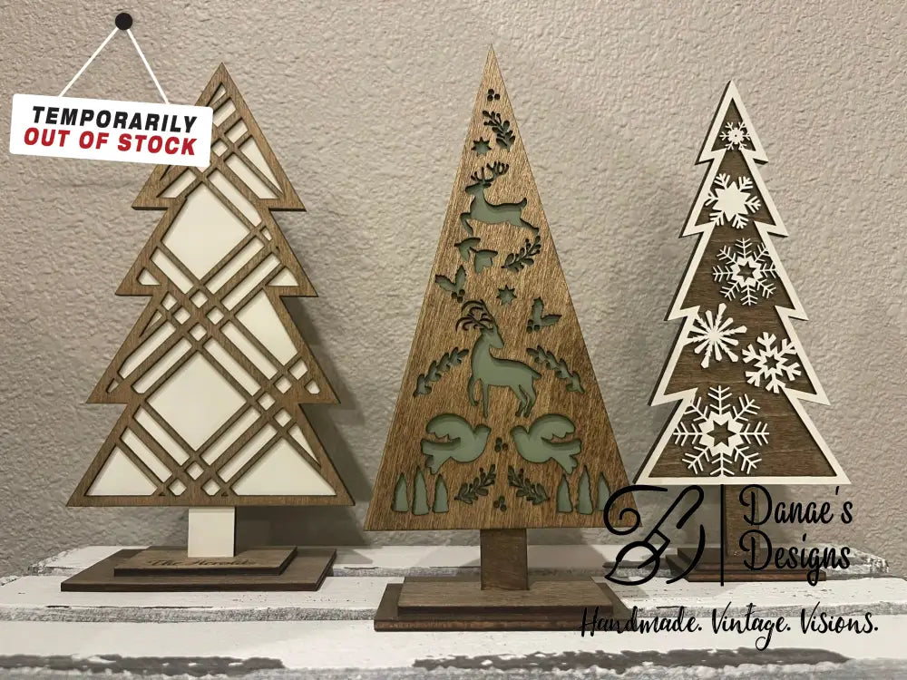 Designer Standing Trees (Set Of 3) Shelf Sitter