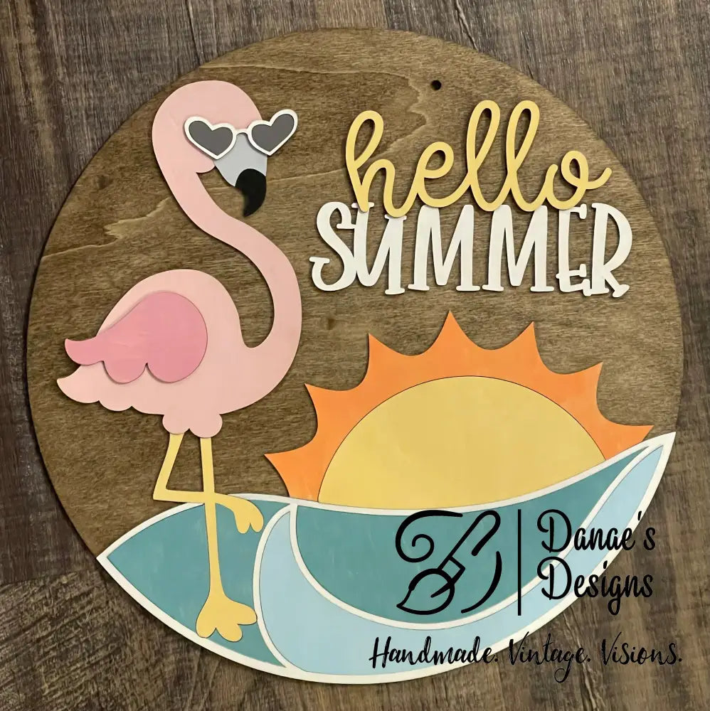 “Hello Summer” Fab Flamingo Sign Wall